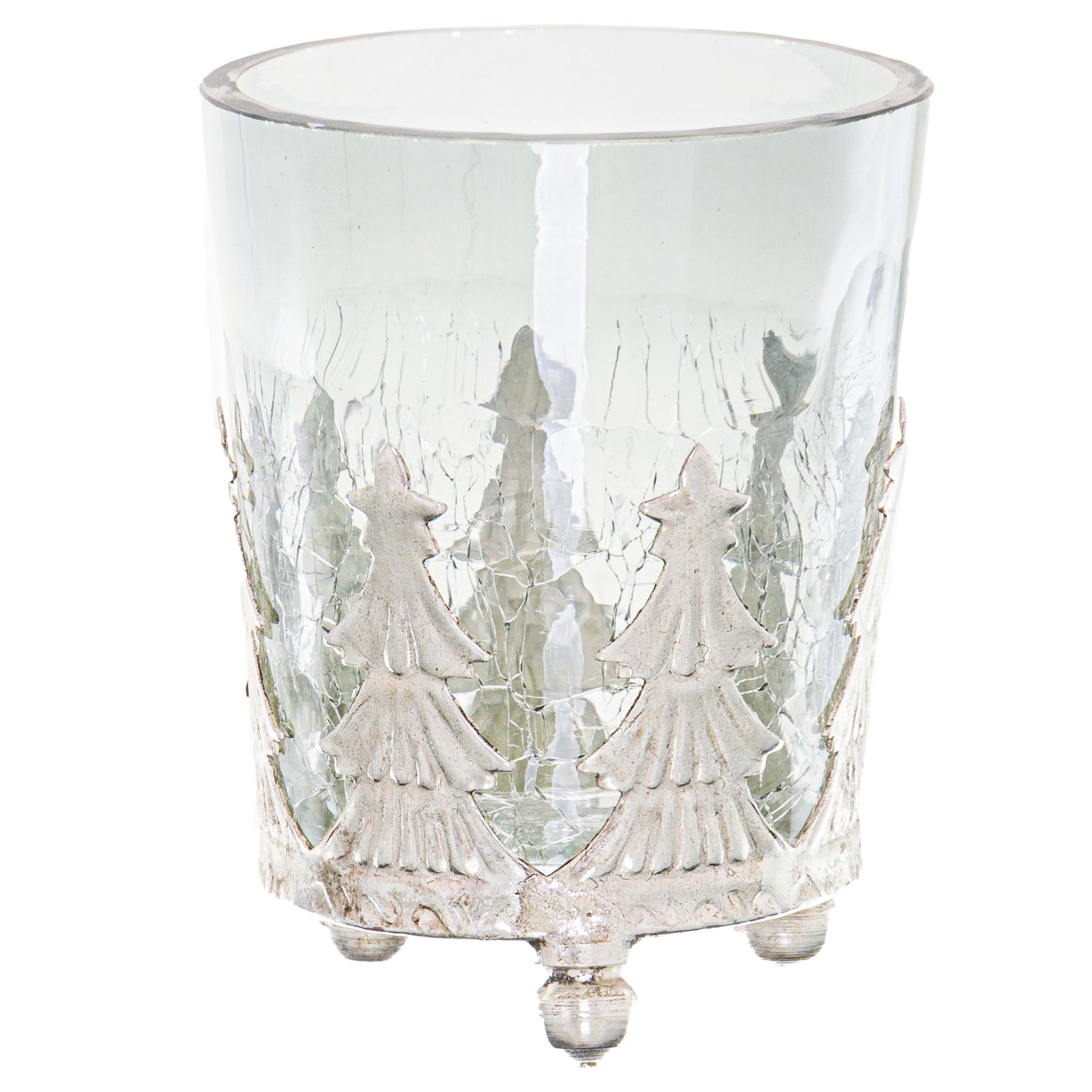 The Noel Collection Christmas Tree Crackled Candle Holder - Small
