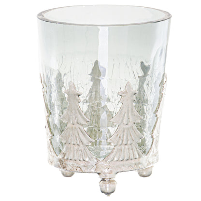 The Noel Collection Christmas Tree Crackled Candle Holder - Small