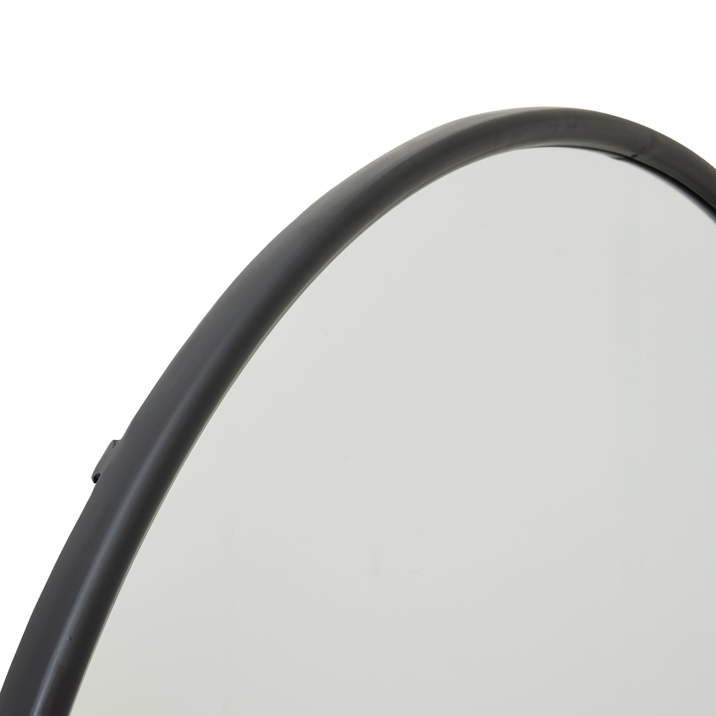 Black Circular Metal Wall Mirror - Large