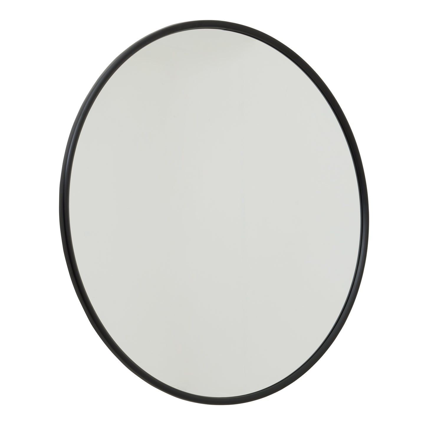 Black Circular Metal Wall Mirror - Large