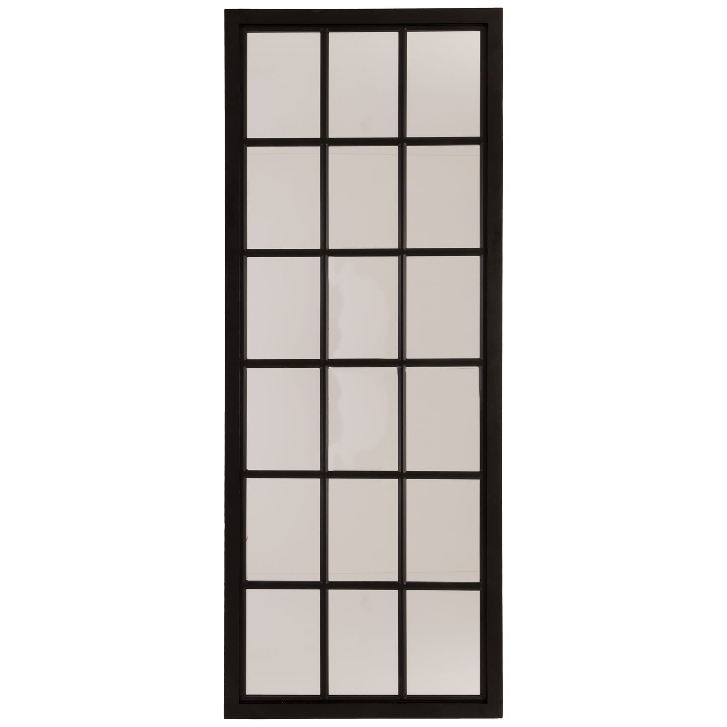 Black Wooden Window Mirror - Tall