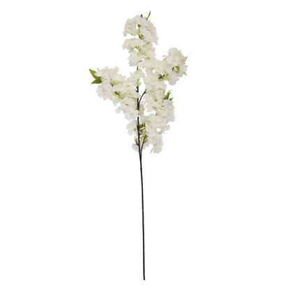 White Full Cherry Blossom Stem - Large