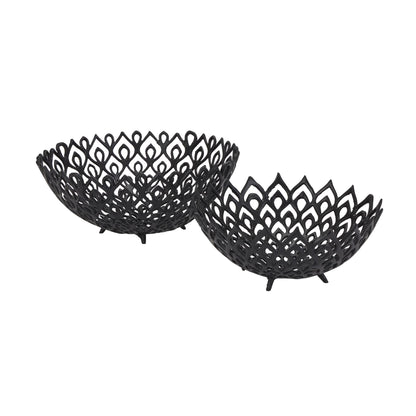Black Cast Lattice Bowl - Large