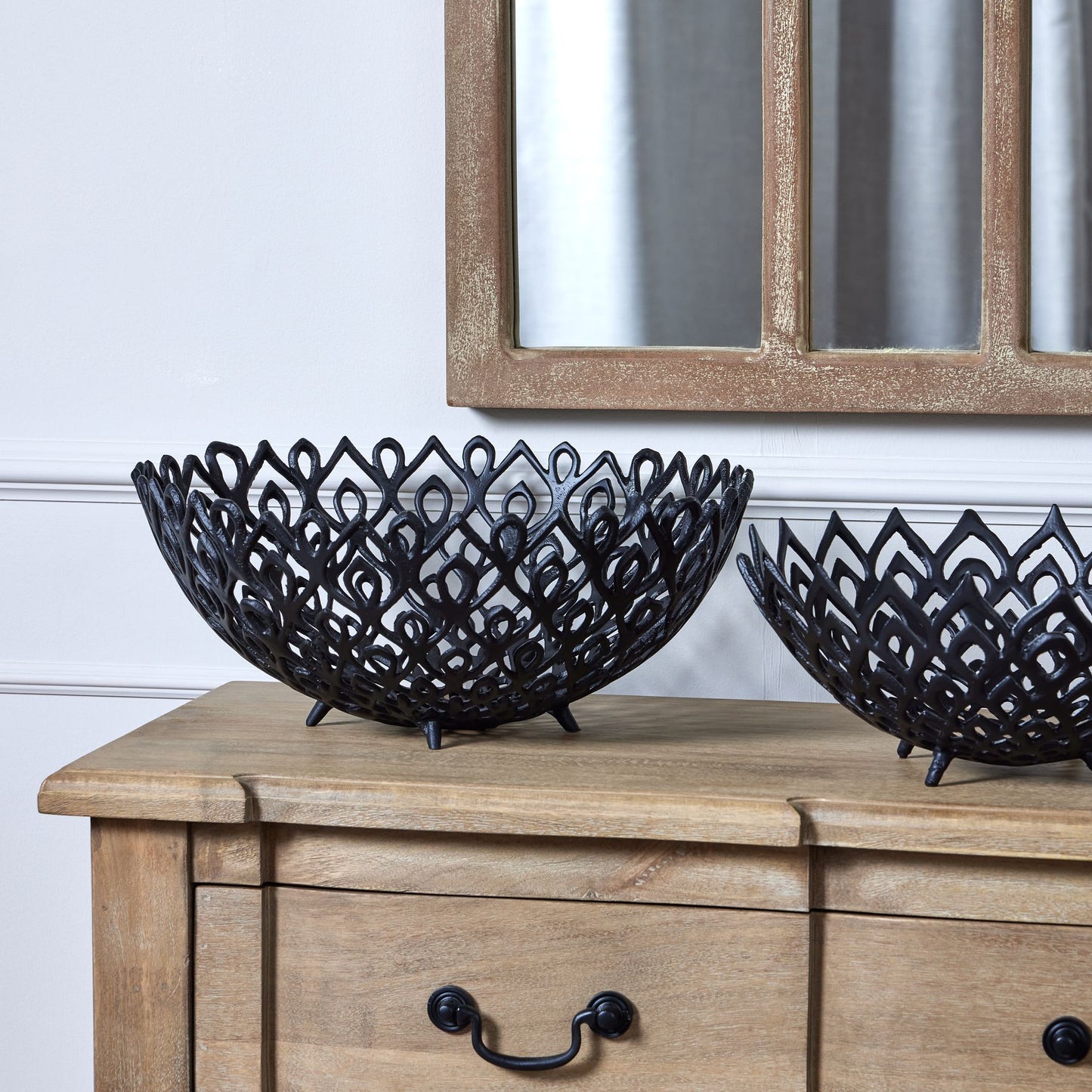 Black Cast Lattice Bowl - Large