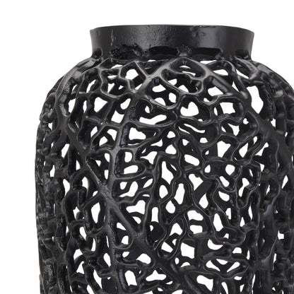 Black Cast Lattice Vase - Large