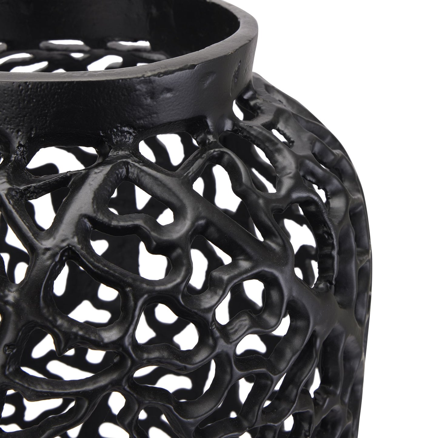 Black Cast Lattice Vase - Large