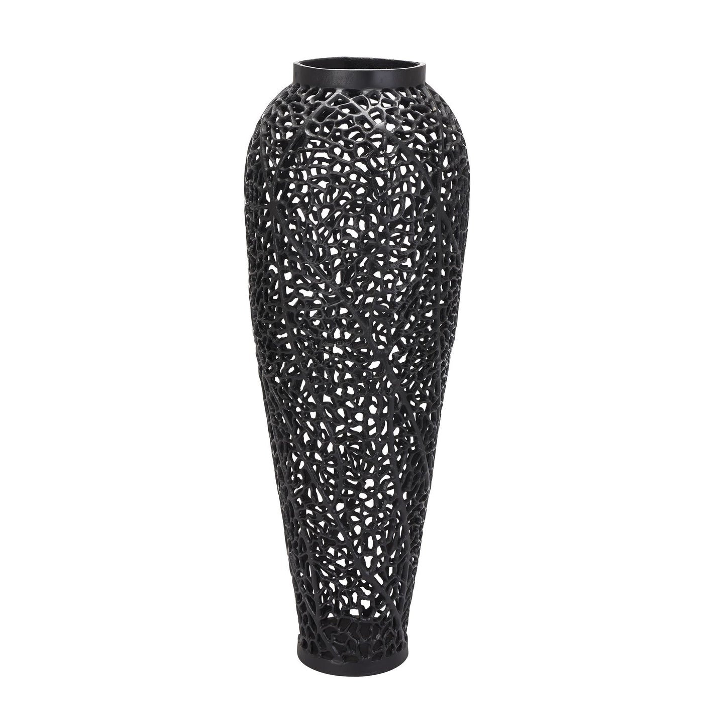 Black Cast Lattice Vase - Large