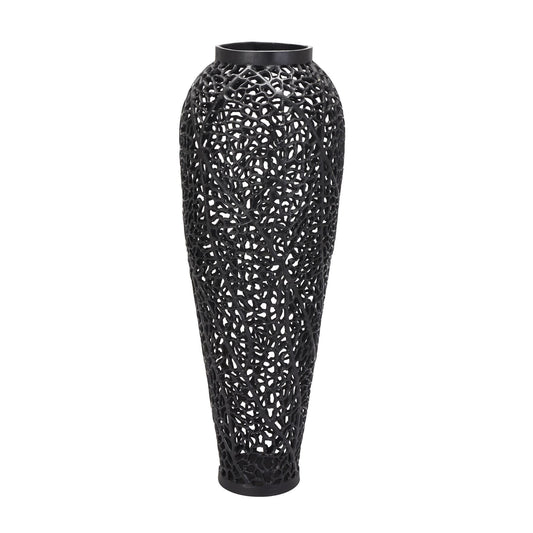Black Cast Lattice Vase - Large