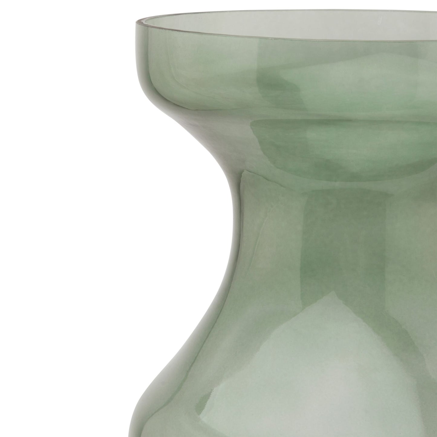 Smoked Sage Glass Fluted Vase - Tall