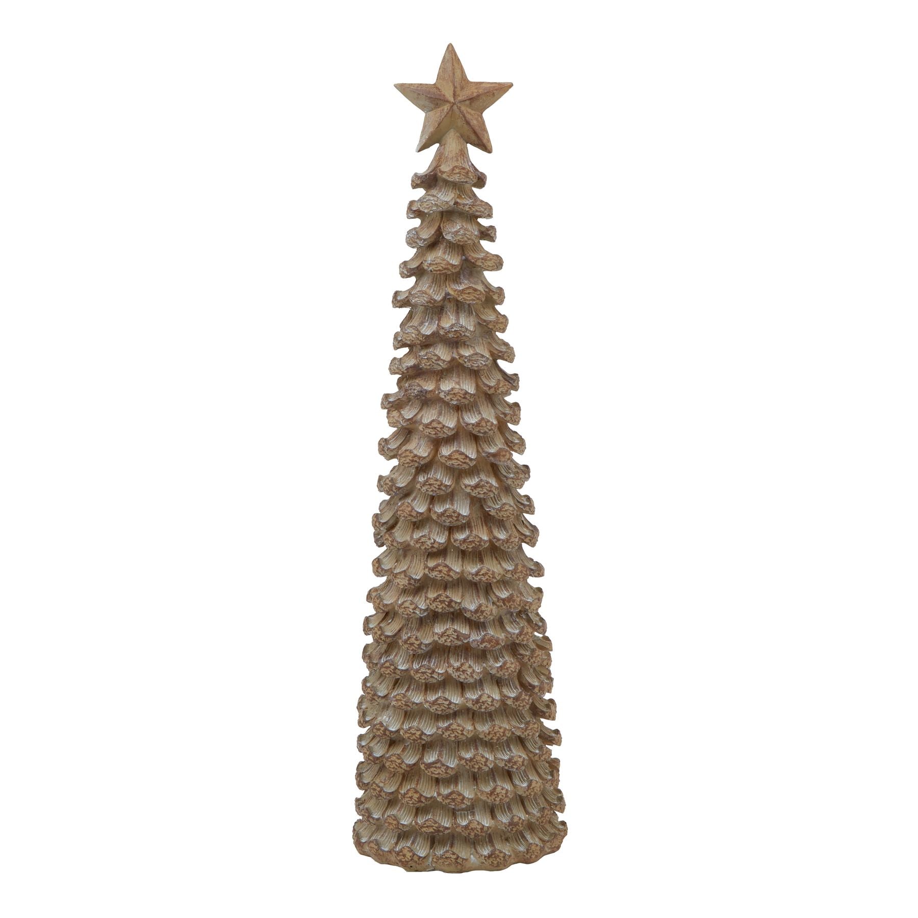 Beige Cedar Tree With Star - Large