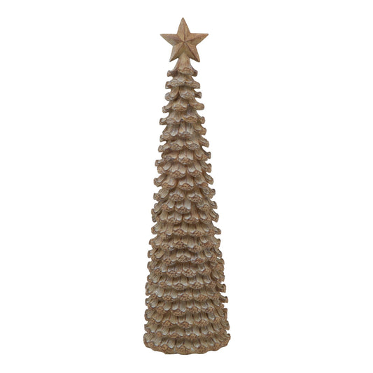 Beige Cedar Tree With Star - Large