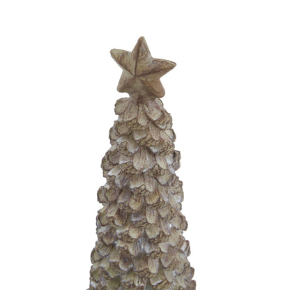 Beige Cedar Tree With Star - Medium