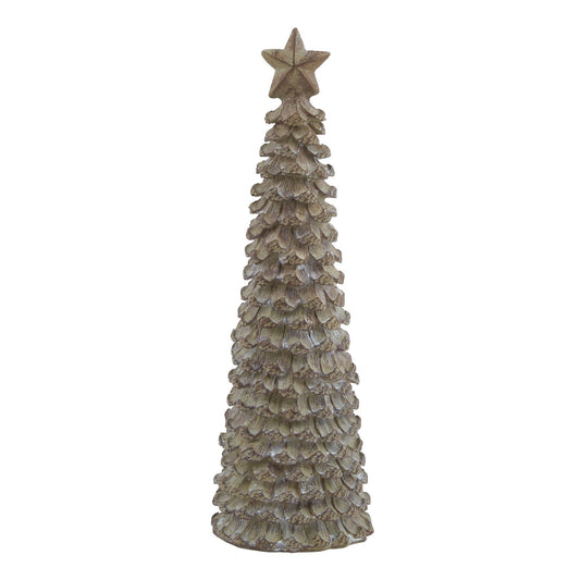 Beige Cedar Tree With Star - Medium