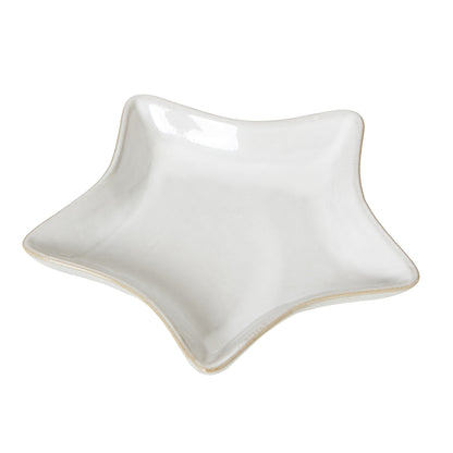 White Ceramic Star Dish - Medium