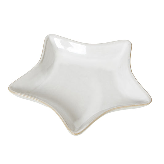White Ceramic Star Dish - Medium