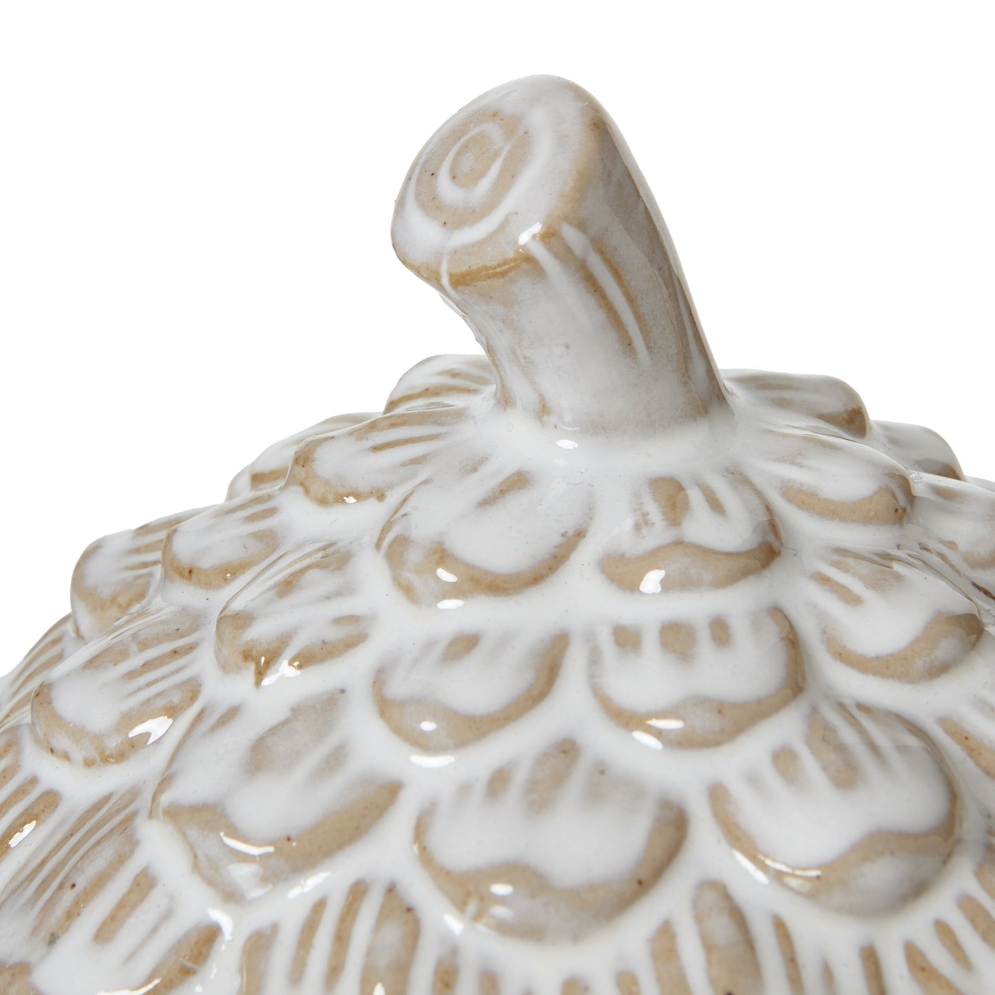 Ceramic Pine Cone Trinket Dish With Lid - Large