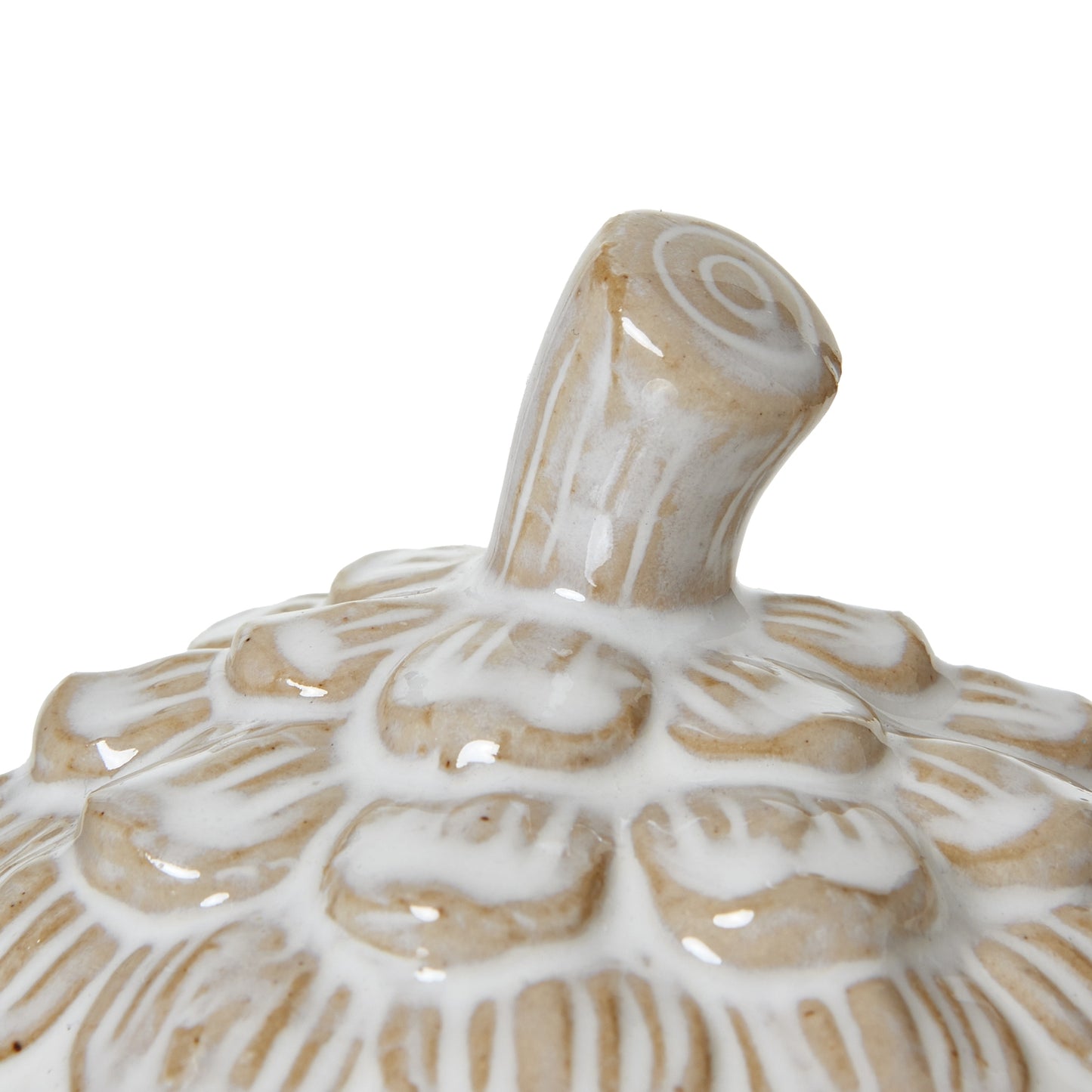 Ceramic Pine Cone Trinket Dish With Lid - Medium