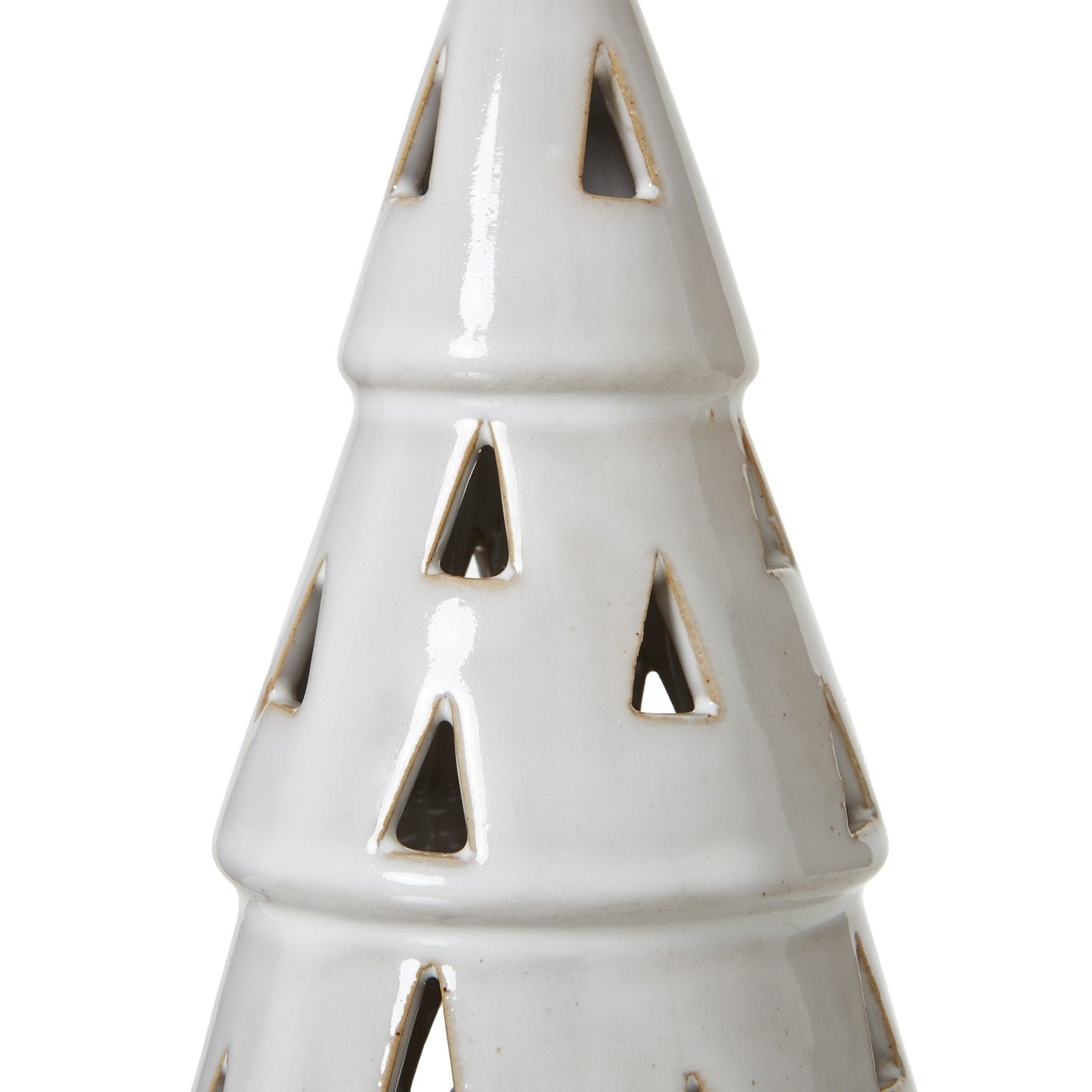 White Ceramic Cut-Out Tree With LED Lights - Medium