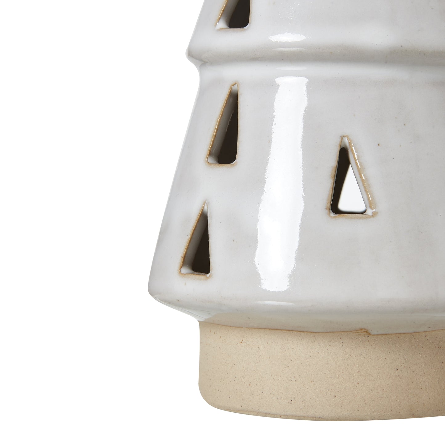 White Ceramic Cut-Out Tree With LED Lights - Medium