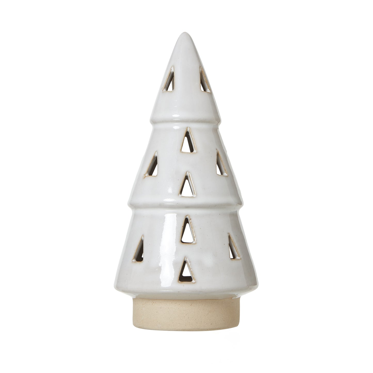 White Ceramic Cut-Out Tree With LED Lights - Medium