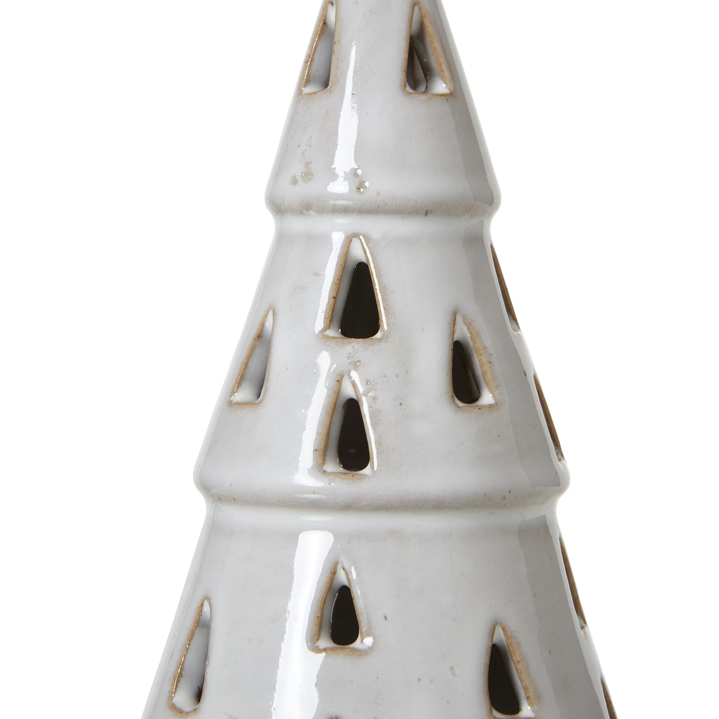 White Ceramic Cut-Out Tree With LED Lights - Small