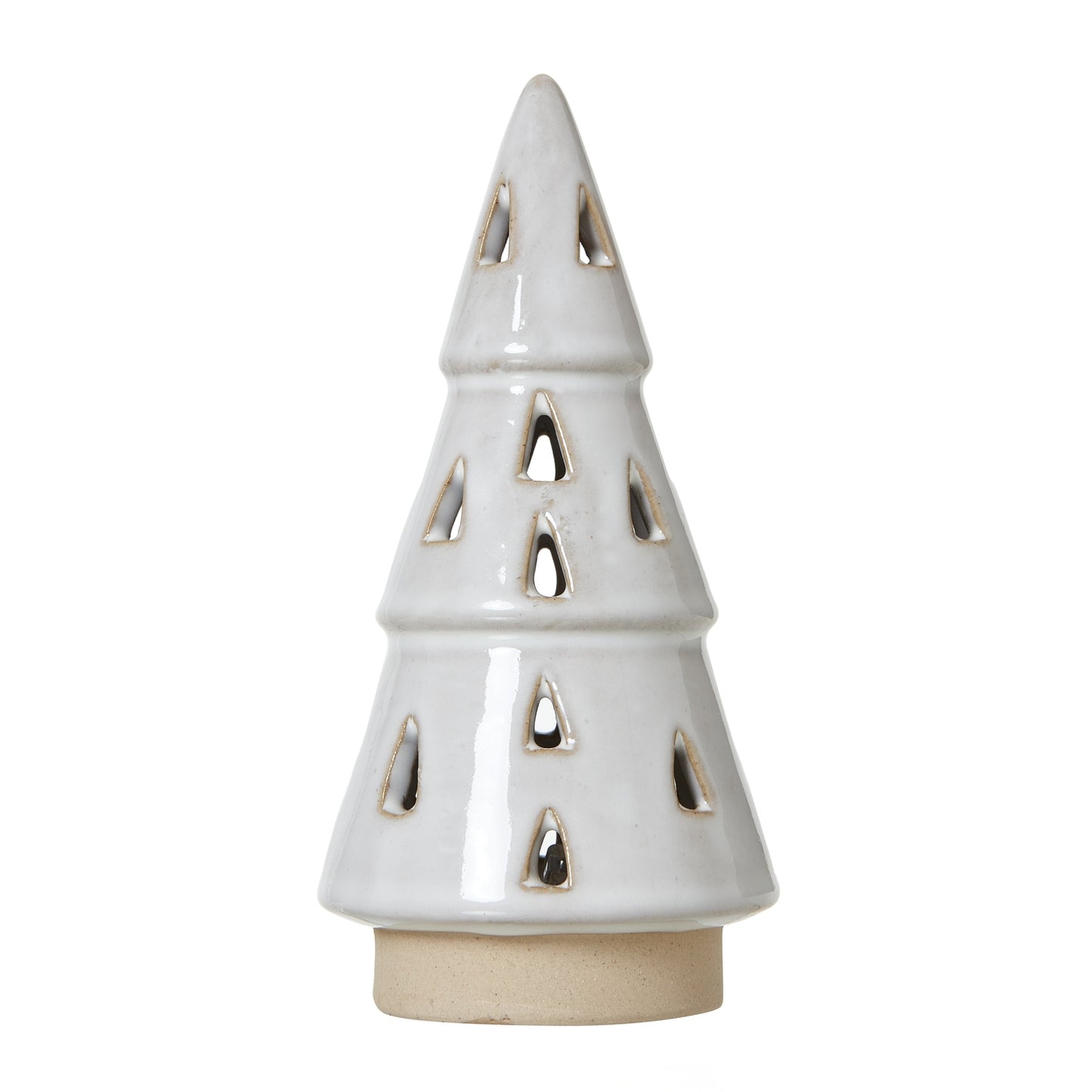 White Ceramic Cut-Out Tree With LED Lights - Small