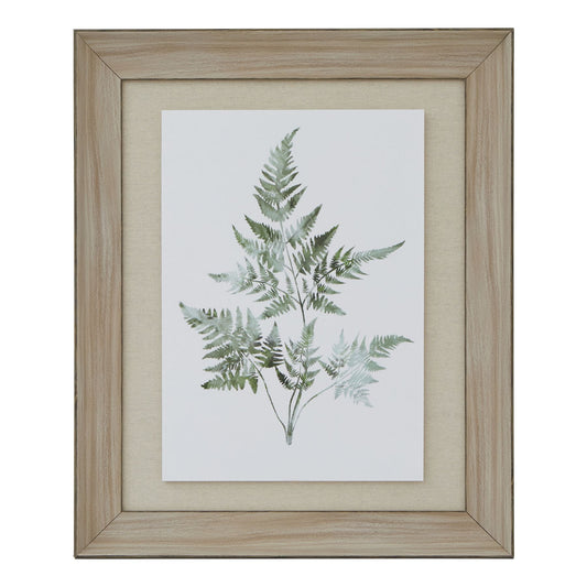 Watercolour Bracken Fern Print In Washed Wood Frame