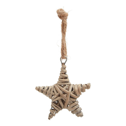 The Noel Collection Wicker Star Decoration - Small