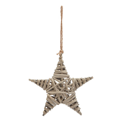 The Noel Collection Wicker Star Decoration - Medium