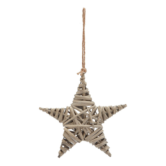 The Noel Collection Wicker Star Decoration - Medium