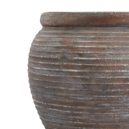 Siena Brown Rimmed Plant Pot