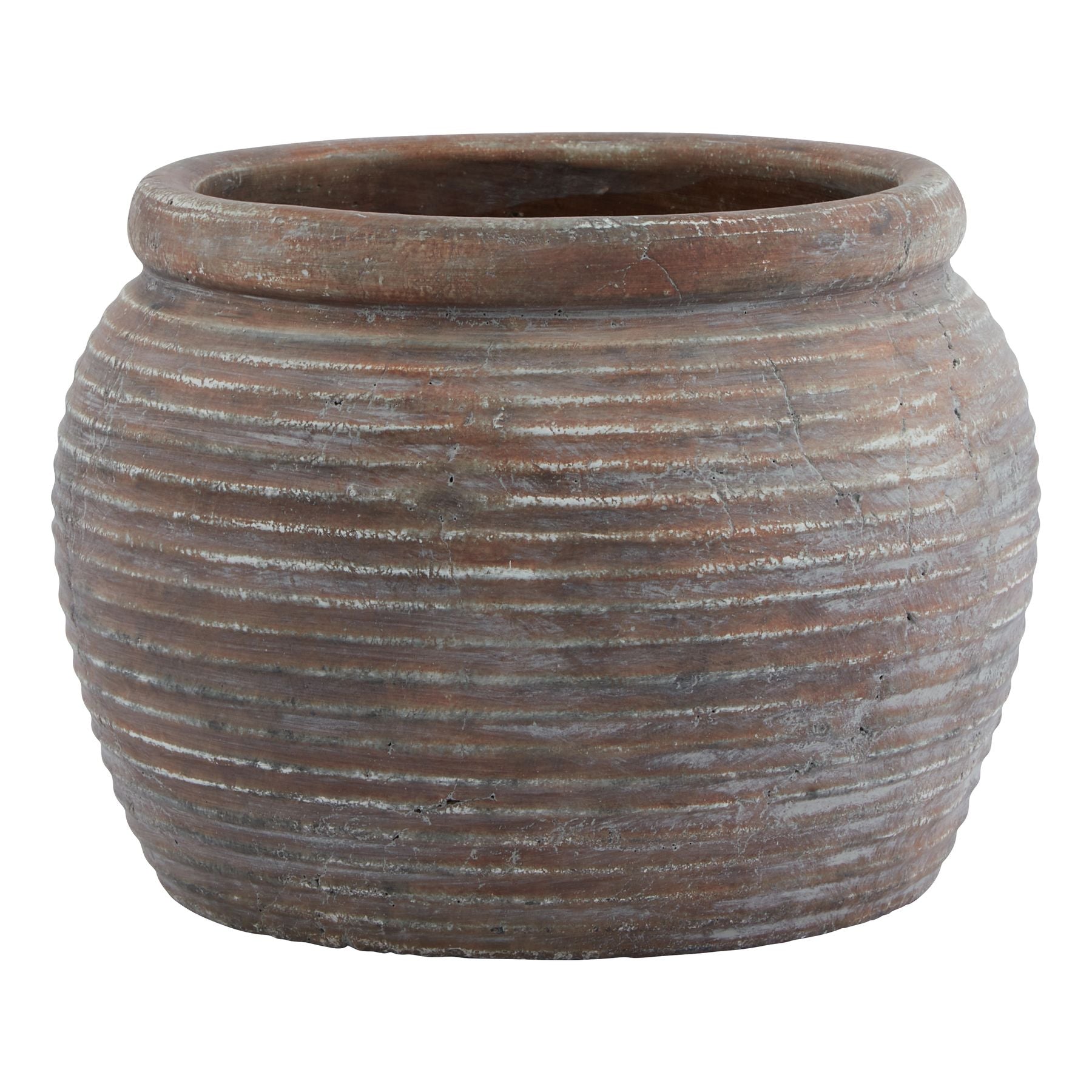 Siena Brown Rimmed Plant Pot
