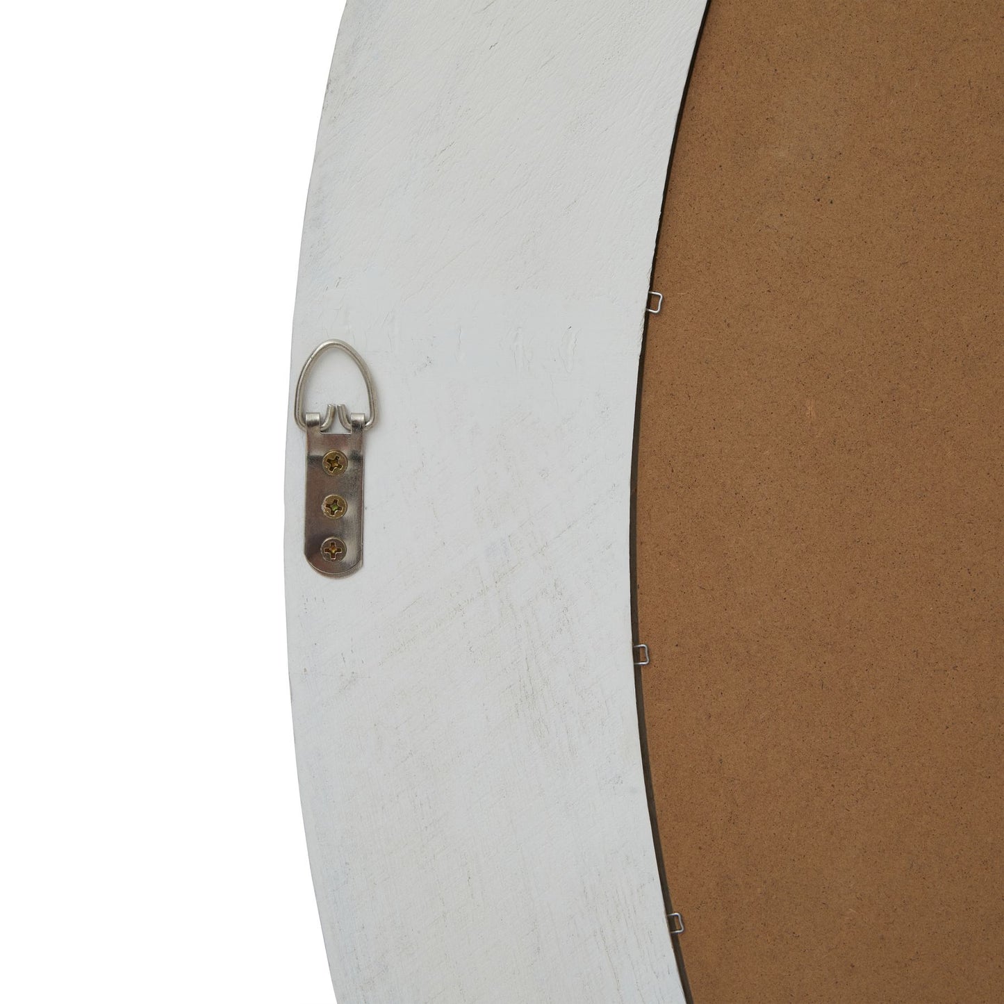 Washed Wood Round Framed Mirror - Large