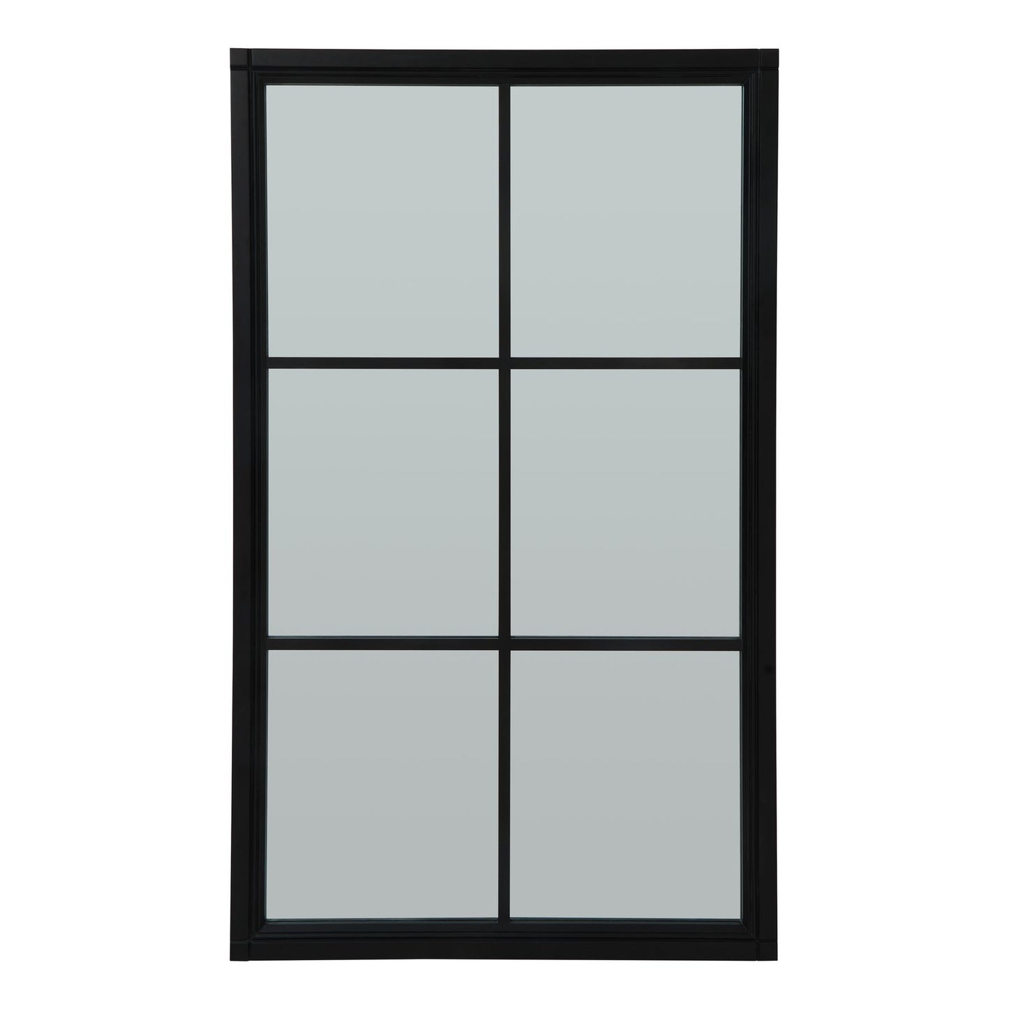 Black Wood Window Mirror - Large
