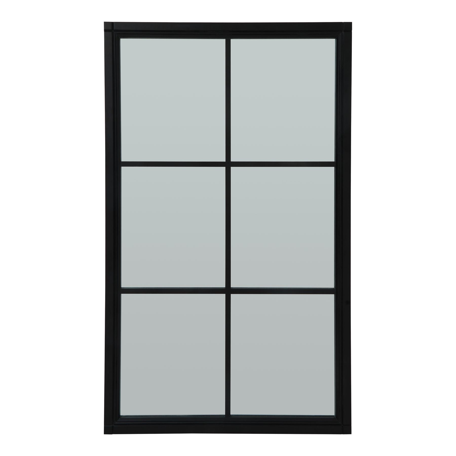 Black Wood Window Mirror - Large