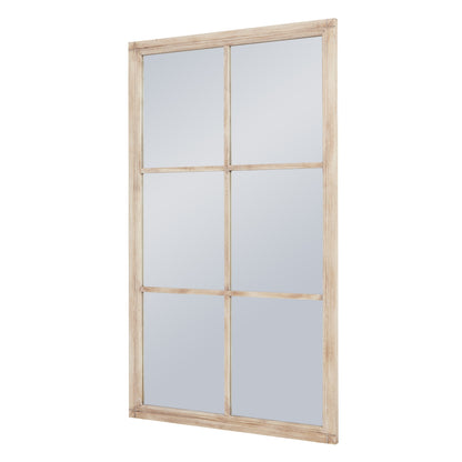 Washed Wood Window Mirror - Large