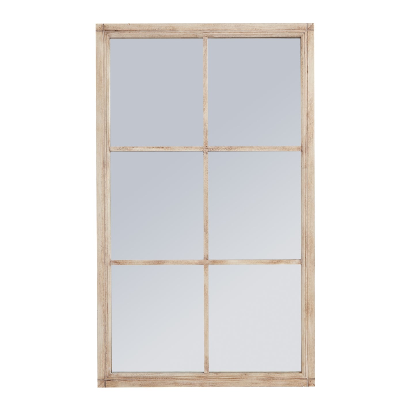 Washed Wood Window Mirror - Large