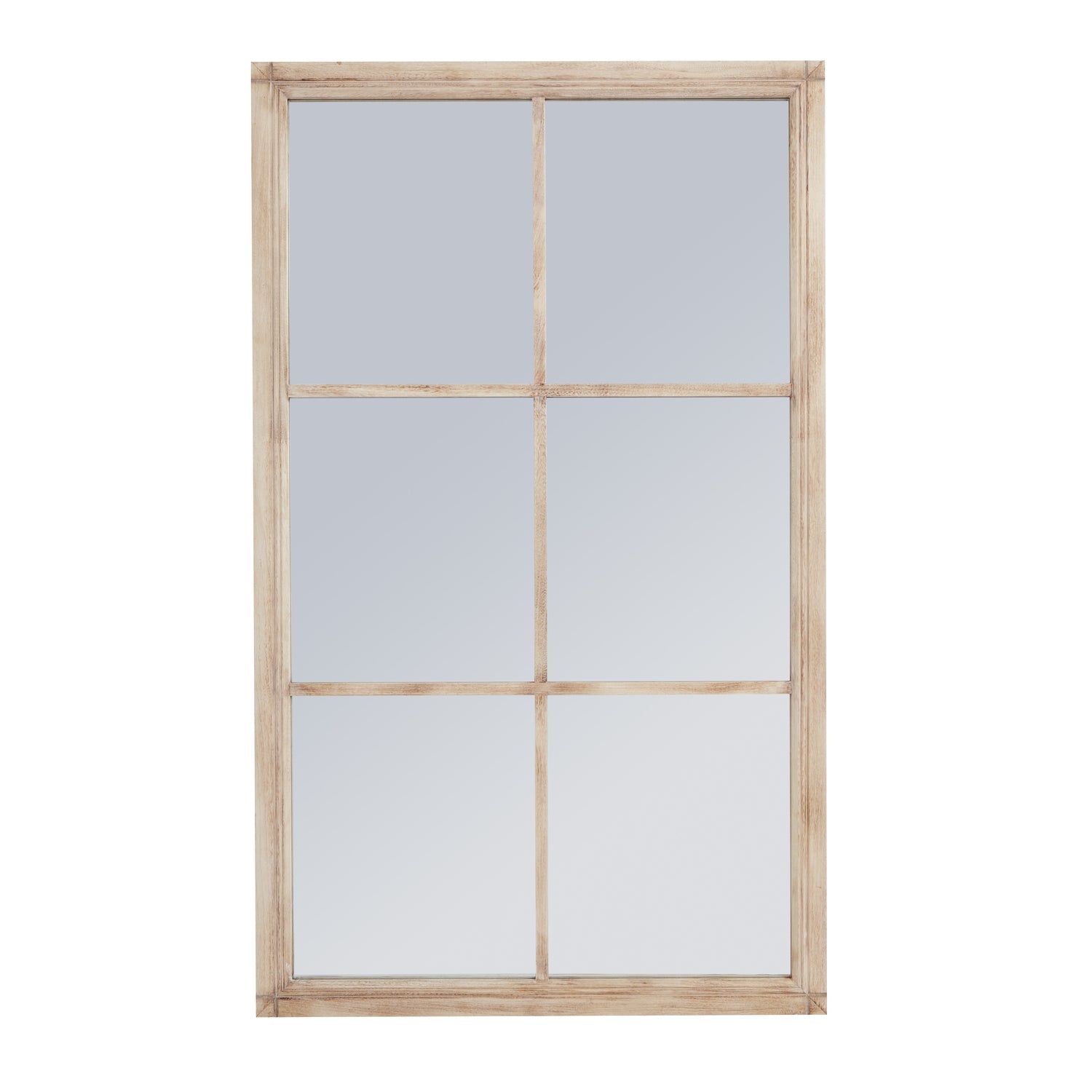 Washed Wood Window Mirror - Large