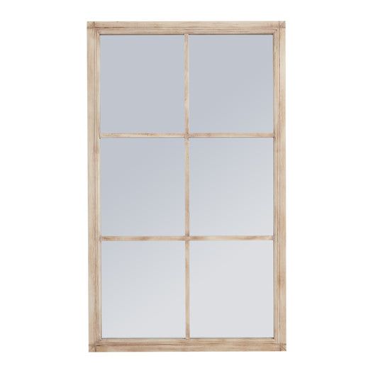 Washed Wood Window Mirror - Large