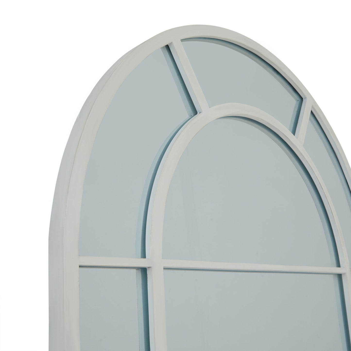 White Arched Window Mirror - Large