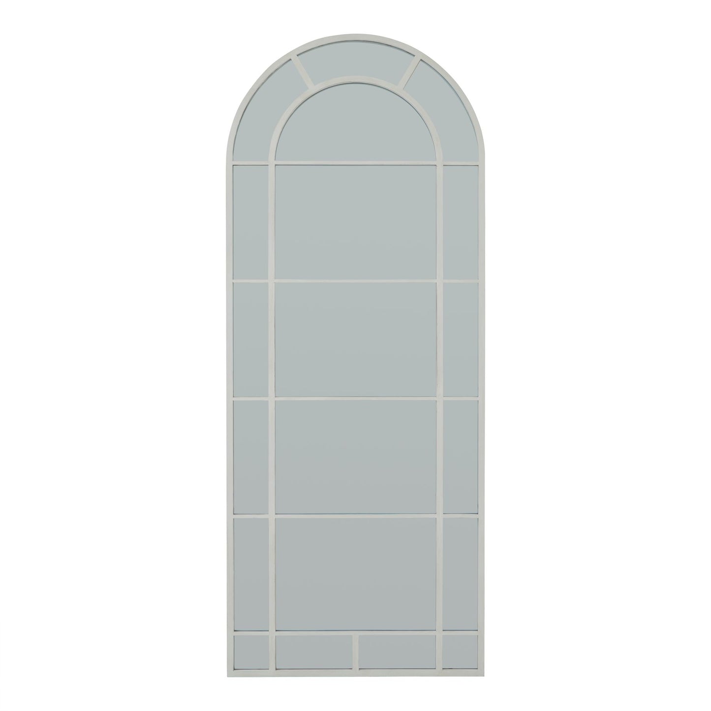 White Arched Window Mirror - Large