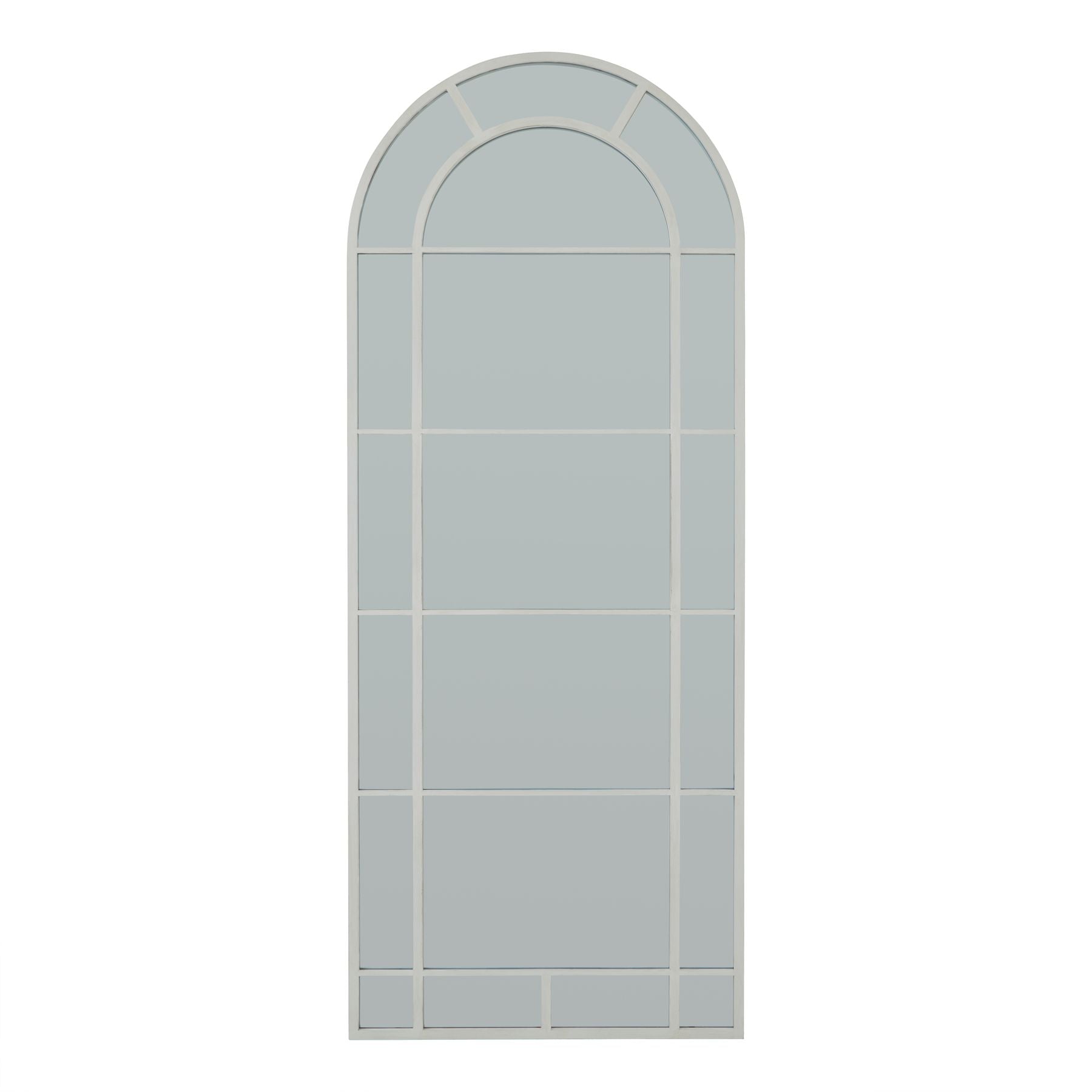 White Arched Window Mirror - Large