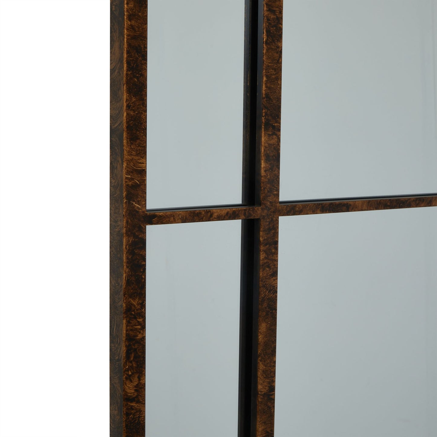 Rust Effect Arched Window Mirror - Large