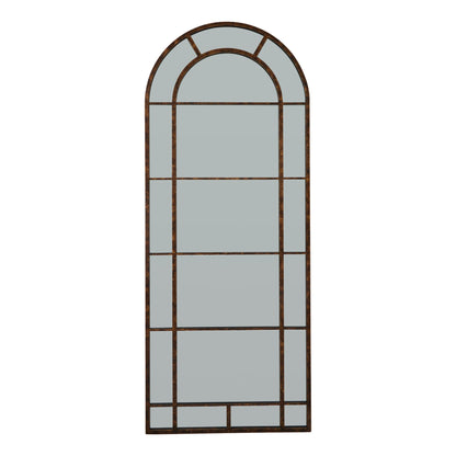 Rust Effect Arched Window Mirror - Large