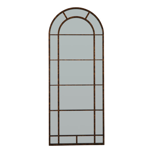 Rust Effect Arched Window Mirror - Large