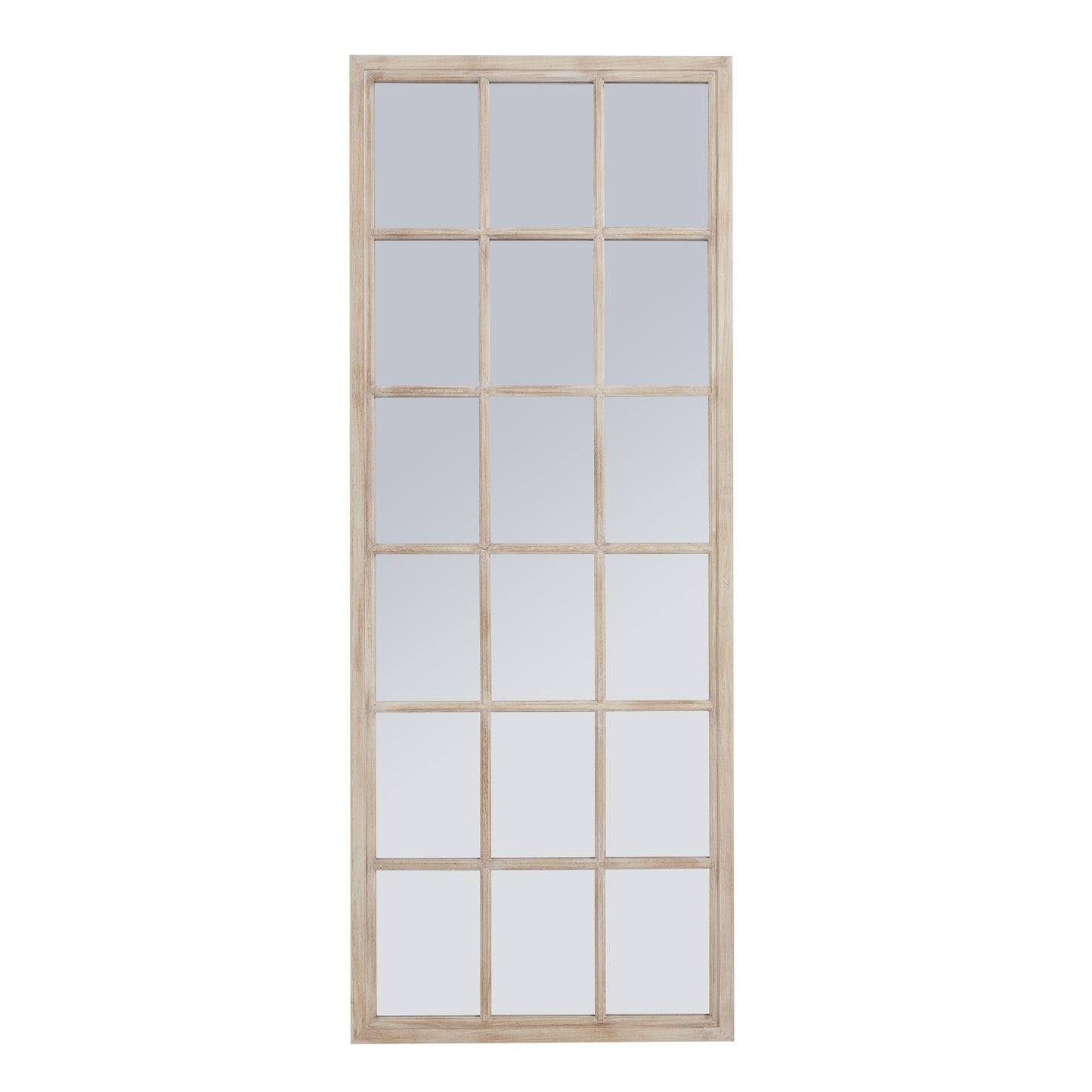 Washed Wood Window Mirror - Tall