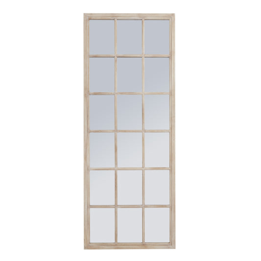 Washed Wood Window Mirror - Tall