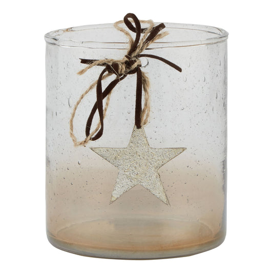 Coffee Ombre Collection Candle Holder Votive With Star - Large