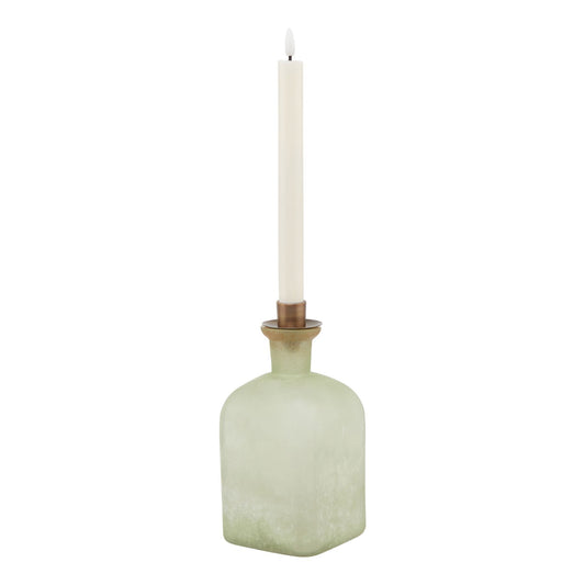 Smoked Sage and Aged Brass Candle Holder Vase - Large