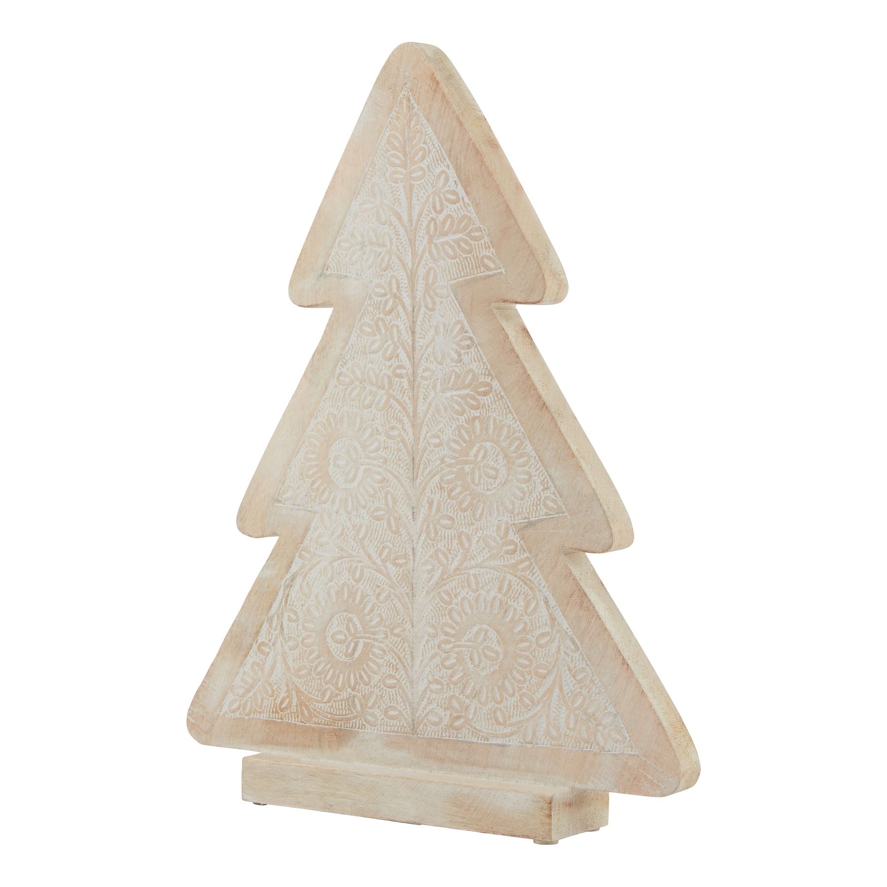 White Wash Collection Wooden Patterned Decorative Tree - Large